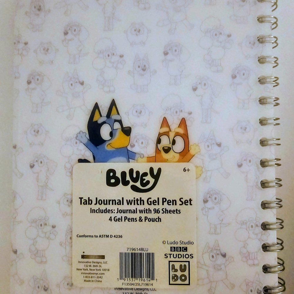 Bluey, Bingo, Muffin Journal Notebook With Gel Pens,Case, and Socks Gift Set NWT - Picture 3 of 4
